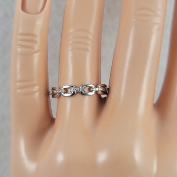 Sterling Silver Link Eternity Band - Picture 13 of 14